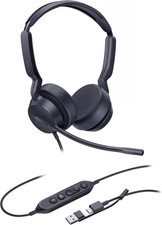Yealink UH42 Dual USB Wired Headset USB-C/A Adapter Stereo UC 1308195 picture