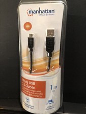 Manhattan Micro USB 2.0 Cable 1 m 3 ft. black Lifetime Guarantee picture