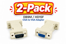 2-Pack DB9 Male to HD15 Female CGA EGA to VGA Monitor Adapter Connector picture