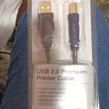 New Belkin USB 2.0 Premium Printer Cable, 6 ft. Gold-plated, use Mac or PC  picture