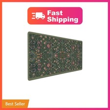Dark Green Floral XXL Desk Mat, Extra Large Mouse Pad with Anti-Slip Base and... picture