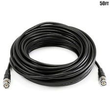 50FT BNC Twist On Male to Male RG58 Coax Coaxial Cable Cord 50 Ohm Black picture