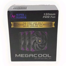 Super Flower MEGACOOL 12CM PWM FAN 3pcs SF-PF121-BK_3P 4-Pin PWM Triple-Pack New picture
