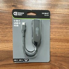 Commercial Electric 4-in-1 Type-C Hub USB-C to USB-A HDMI Black 1010 996 877 picture