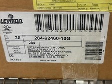 Lot of 20 Leviton 62460-10G Green Extreme 6+ Patch Cord, 10ft, Cat 6 picture