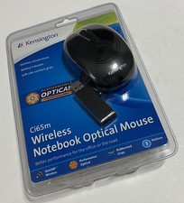 Kensington Ci65m Wireless Notebook Optical Mouse Black w/ Mini USB Receiver NEW picture