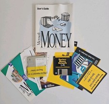 Vintage Microsoft Money 3.0 Complete Floppy Software w/ Manual Inserts PC IBM picture