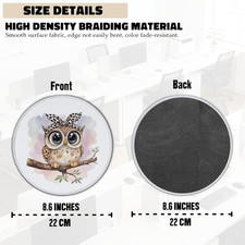 Coquette Leopard Print Bow Owl Mouse Pad with Stitched Edge Non-Slip, Owl Gif... picture