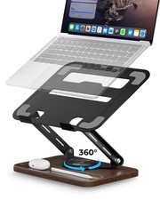 Viozon Laptop Stand for Desk, Adjustable Laptop Desk Stand with Wood Base Storag picture