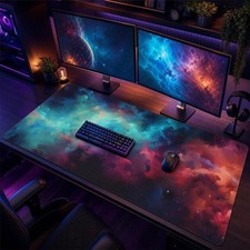 x24 Oversized Gaming Mouse Pad Desk Mat Polyester Stitched Edges Non-Slip Base picture