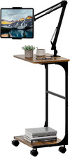 Floor Kindle Tablet Ipad Stand with C-Shaped Side Table, Angle Height Adjustable picture