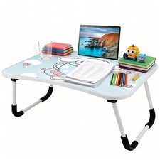 Kawaii Laptop Desk Foldable Bed Table Cute Folding Breakfast Blue picture