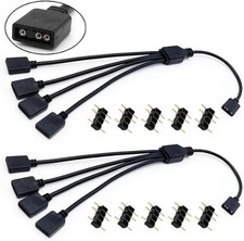 1 to 4 ARGB Splitter Cables, 5V 3-Pin RGB Female to Female Splitters, with A Sin picture