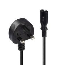 LINDY 30443 1 m Mains Power Cable UK 3 Pin Plug to IEC C7 Power Cable - Black 1m picture