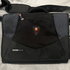 SWISSGEAR Black/Gray Nylon Padded Messenger Bag w/ Partitions for 15