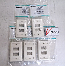 NEW Panduit Mini-Com Classic Series Faceplate 5-PACK | CFPL4IWY | Single Gang picture