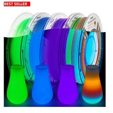 Glow In Dark 3D Printer Filament 1.75mm PLA Multicolor Bundle 200g 4 Pk Luminous picture