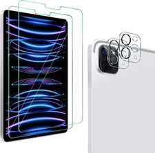 2+2 Pack Ultra HD Tempered Glass Screen Protectors for iPad Pro 11 + Lens Cover picture