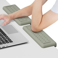 Leolee L-Shaped Desk Elbow Pads for Desk, Grey Memory Foam Arm Rest picture