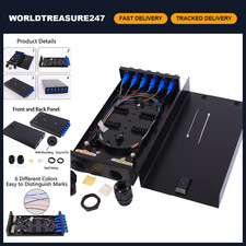 6-Port Wall Mount Fiber Enclosure with Splicing Module & SC-UPC Panel, Cables In picture