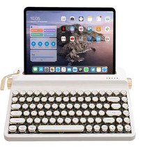 Wireless Typewriter Hot Swap Retro Mechanical Keyboard, Round Keycaps, Multi Dvc picture
