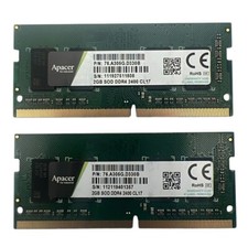 APACER 4GB (2x2GB) PC4-19200 DDR4-2400 RAM Laptop SDRAM SOD DDR4 2400CL17 picture
