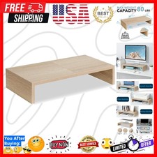 20 Inch Wood Monitor Stand Riser, Wooden Desktop Stand for PC/TV/Laptop/Print... picture