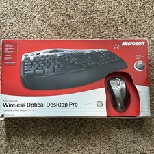 Microsoft  Wireless Optical Desktop Pro Ergonomic Keyboard Mouse New Open Box picture