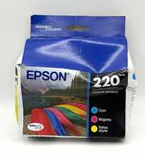 Epson 220 Ink Cartridges Cyan Magenta Yellow Standard Capacity New Sealed picture