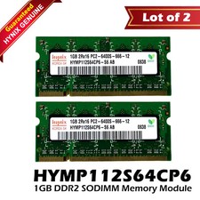 Lot 2 Hynix HYMP112S64CP6-S6-AB 1GB DDR2-800MHz PC2-6400 SoDimm Dual Rank RAM picture