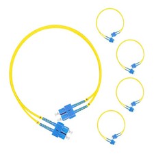 Lebrudos 5Pcs 0.5 Meter Fiber Optic Patch Cord SC UPC to SC UPC, Duplex Singl... picture