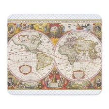 CafePress Antique World Map Mousepad  (1556577896) picture
