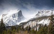 Landscape mountains nature rocky snowy mountain usa peak Custom Gaming Mat Desk picture