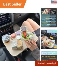 Elegant Wood Serving Tray for Cars - 2-in-1 Food Table & Laptop Desk Solution picture