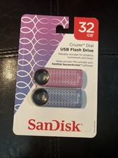 *NEW* Sandisk Cruzer Dial 32GB USB Flash Drive 2 pack  Stripes picture