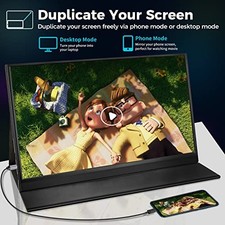 BLACK - HAMTYSAN PORTABLE MONITOR, 15.6