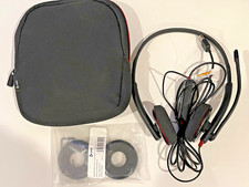 POLY Plantronics C320-M Stereo Black PC Headset, volume control, Pouch, +MORE picture