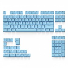 131 Keys Light Blue PBT Double Shot Shine Through OEM Custom Keycaps Backlit picture
