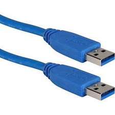 QVS CC2229C-03BLU 3Ft Usb 3.0/3.1 Type A Male To Male 5Gbps Blue Cable picture