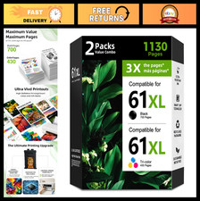 High Yield 61XL Ink Cartridge 2 Pack - Vivid Black & Color Combo for Envy Printe picture