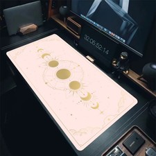Pink Gold Astrology Moon Phase Mousepad PC Waterproof Keyboard desk Mouse Mat picture