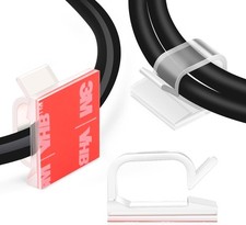 60 PCS XHF 5/8” Adhesive Cable Wire Clips Clear, Outdoor Christmas Light Clips, picture