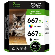 667XL 667 XL Black and Color Replacement for HP 667 XL 667 Ink Cartridges for picture