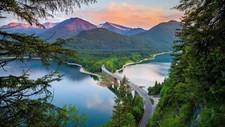 Landscape road bridge mountains Custom Gaming Mat Desk picture