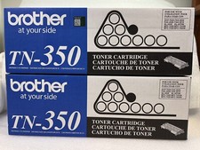 2 Original Genuine Brother TN-350 Toner Black Cartridges - NEW SEALED picture