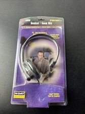 Labtec C-316 Black Headband Headsets w/ Boom Microphone PC Voice Access NEW NOS picture