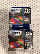 Epson 220 4pk Combo Ink Cartridges- Genuine -Set Of 2 Boxes - New 05/26+ picture