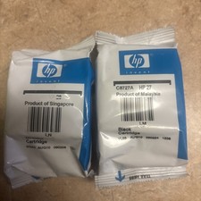 NEW 2 HP 27 Black & HP 28 Tri-color Ink Cartridges OEM - No Box picture