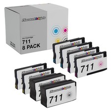8PK BLACK COLOR Set for HP 711 CZ130 CZ131 CZ132 CZ133 Toner Cartridge T120 T520 picture