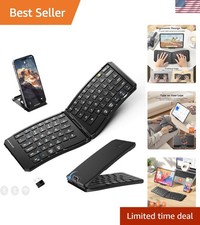 Ergonomic Foldable Wireless Keyboard for Travel - 3 Device Bluetooth & 2.4G picture